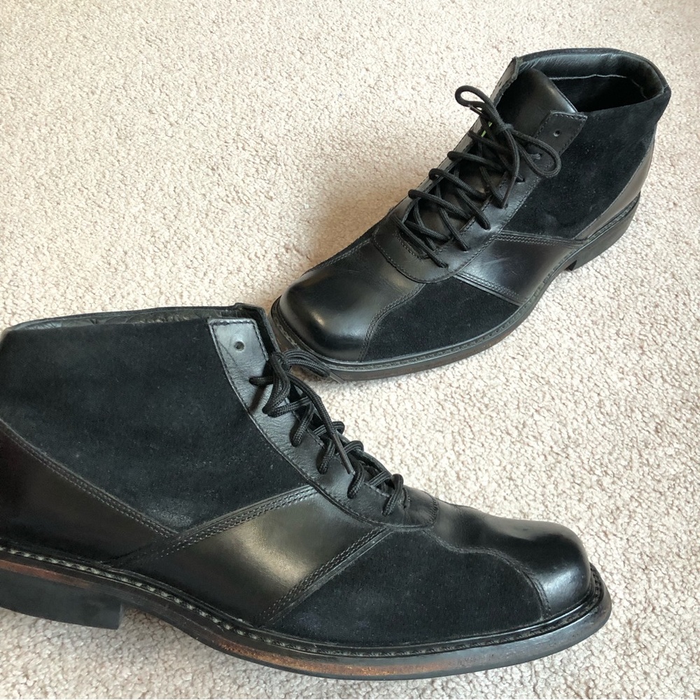 TIMBERLAND Black Leather And Suede Lace Up Shoes Men’s Size 12